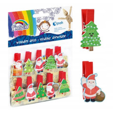 Dekors Ziemassvētku 40x20 mm knaģis koka 10gab.