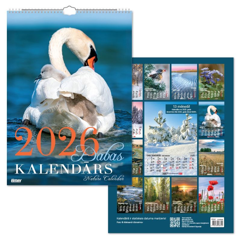 Sienas kalendārs, Dabas kalendārs, Timer, 2026g.