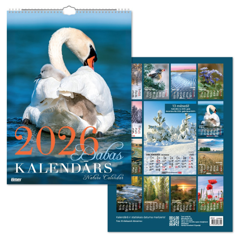 Sienas kalendārs, Dabas kalendārs, Timer, 2026g.