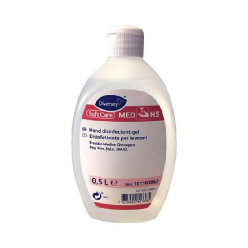 +Soft Care Med H5  Roku gēla dezinfekcijas līdzeklis uz spirta bāzes 0,5L