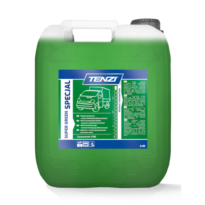 Aktīvās putas auto mazgāšanai TENZI Super Green Specjal  10L (1gb/kastē, 60gb/pll)