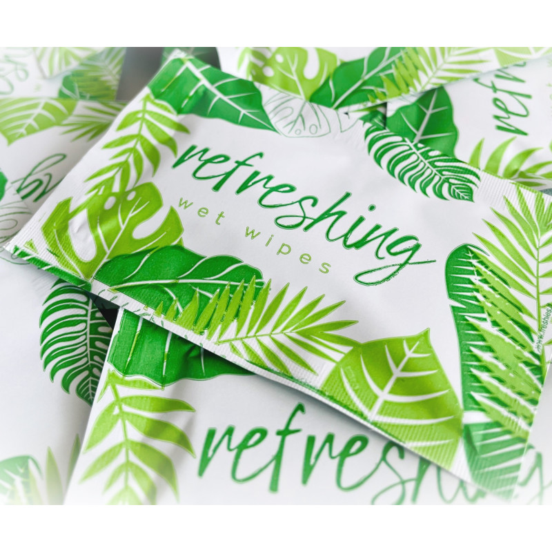 Mitrās salvetes TROPIC, individuālā iepakojumā 6x10cm, 250 gab/pac.