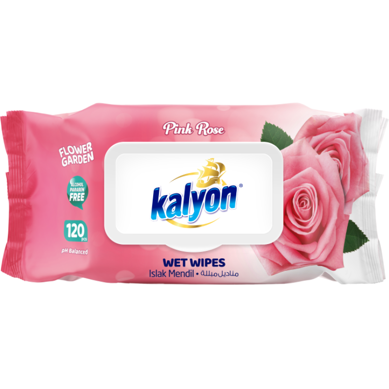 KALYON mitrās salvetes PINK ROSE 120gb ( Izcelsmes valsts Turcija )