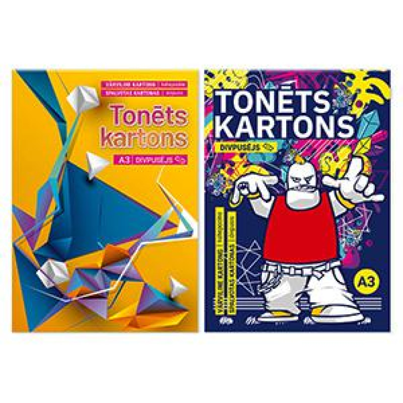 Krāsains kartons A3, 8 krāsas, divpusējs