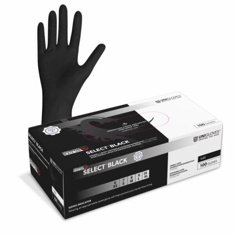 Select Black EXTRA LONG lateksa cimdi, PF,  izm.S, N100