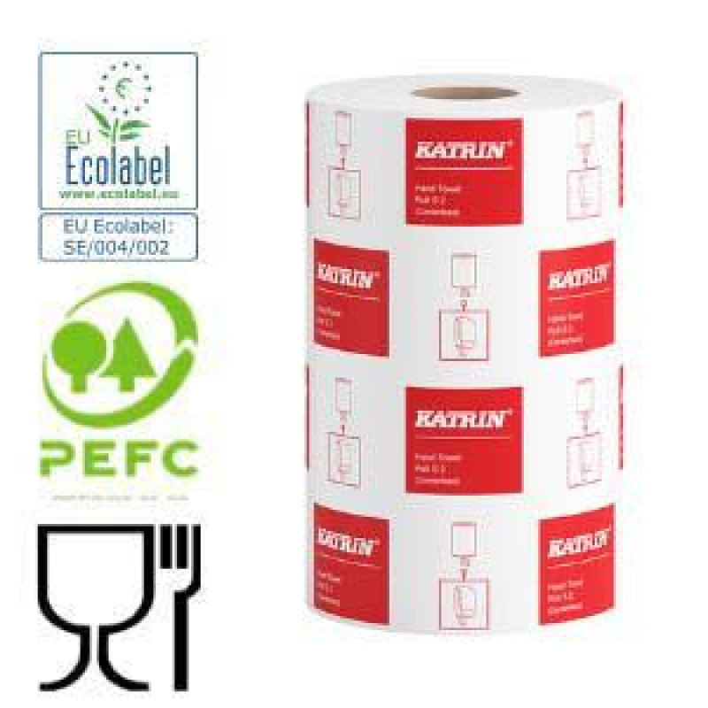 Dvieļi ruļļos Classic S2, 2 slāņu, 75m, balti Katrin