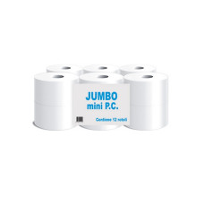 Tualetes papīrs MINI JUMBO, 2 slāņi, celulose, d. - 19cm., 120m., 400 lock., 15,5g/m2, 12g
