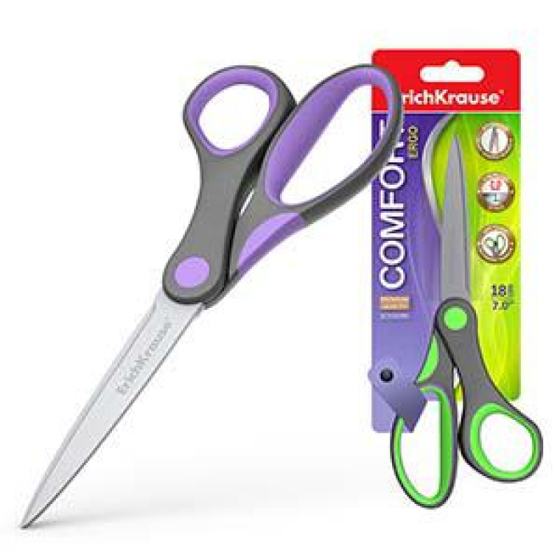 Šķēres 18cm gumijoti rokturi COMFORT, ErichKrause