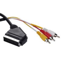 Kabelis SCART/3RCA 1.8m. Gembird CCV-519