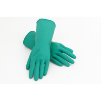 Nitril cimdi, "Super Nitrile", 33cm, zaļi, 400mik, (S), (pāris)