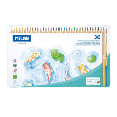 Akvareļu zīmuļi 36 krāsas metāla kastītē Milan