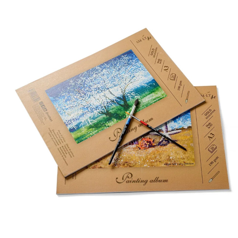 Akvareļu albums A3, 20 lapas, 210g/m2, SMLT