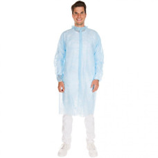 Halāts PP, ar "klik" pogām, 110x140cm, gaiši zils, 25gsm, XXL, (100gab/kastē) 1gab