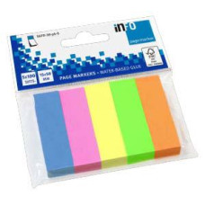 Indeksi 15x50mm, 5 neona krāsas x 100 lapas,