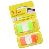 *Indeksi 25x48mm 2 krās.x20 gab.dzelteni/rozā