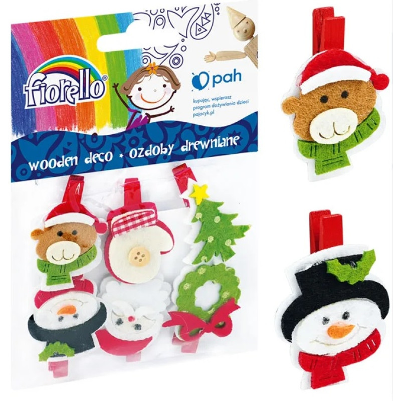 Dekors Ziemassvētku knaģis 6gab. Fiorello GR-WD449