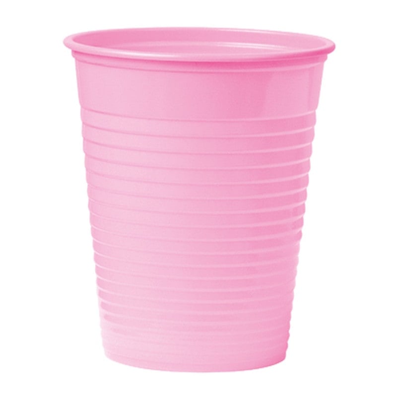 Plastmasas glāzītes, rozā, tilpums 180ml, N100