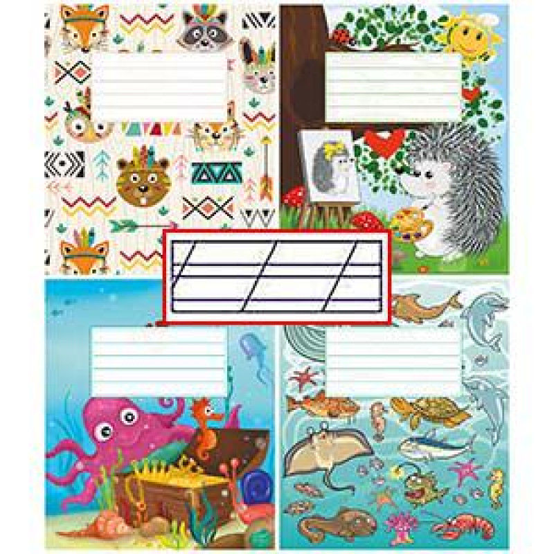 Burtnīca šķērs-šaur-platlīniju 12 lapas, ABC