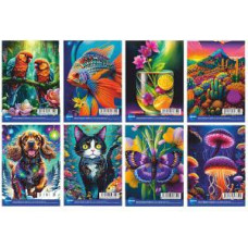 Bloknots A7/48 lapas rūtiņu ar spirāli, dažādi