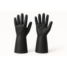 Gumijas cimdi ar floku "NEO 400", 33cm, melni, "(L), (pāris),
