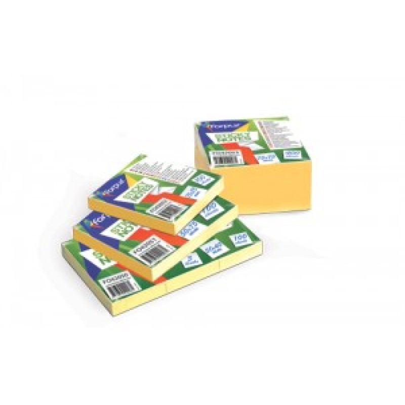 Piezīmju līmlapiņas FORPUS 75x75mm 400l dzeltenas