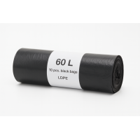 Maisi atkritumu 60L/10gab.30mik (0.2466kg.) LDPE melni