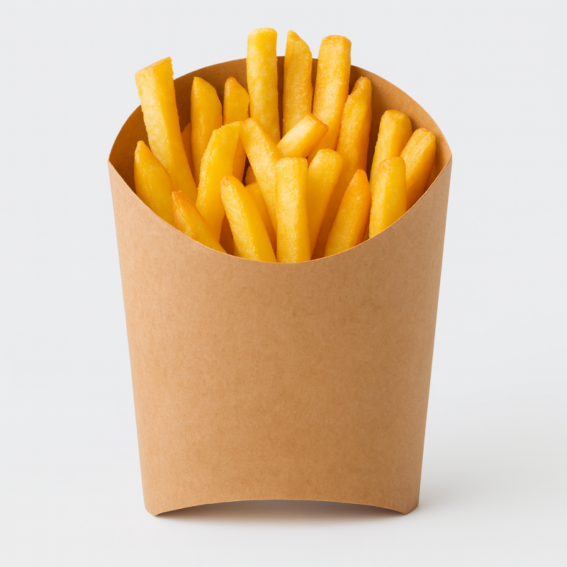 Kārbas priekš fri kartupeļiem, 77x109mm, kraft, 30gab/iep.,20iep/kastē