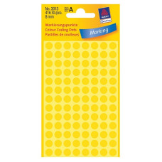 Uzlīmes apaļas 8mm/416gab. dzeltenas Zweckform