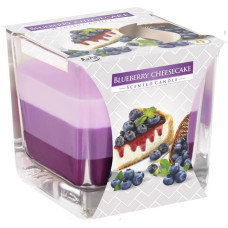 Svece stikla traukā 8x8cm,arom.32h,Blueberry