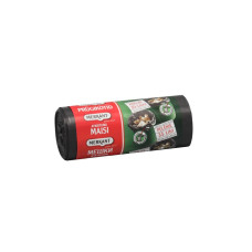 Atkritumu maisi 35L, 50x63cm, pelēki, 30mikr, LDPE, MERKANT, 10gab/rul, 18rul/kastē
