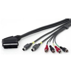 *Kabelis VIDEO SCART/2xAV,SVGA 2m. Ednet