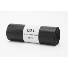Maisi atkritumu 60L/10gab.30mik (0.2466kg.) LDPE melni