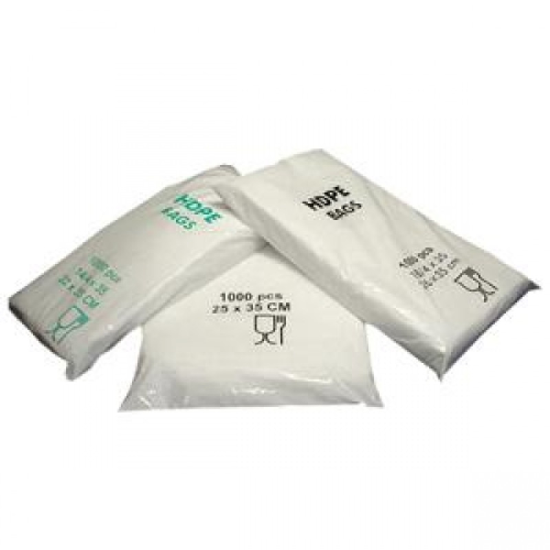 Maisiņi 14+8x35cm bez rokturiem, caurspīdīgi, HDPE, iepakojumā 1000gab.