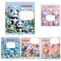 Burtnīca 12 lapas rūtiņu, KAWAII, UV laka, kartona