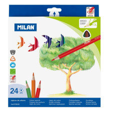 Zīmuļi  krāsainie 24 krāsas, trīsstūraini Milan