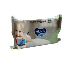Mitrās salvetes Aura Baby, 60 gab./12 iep. kastē