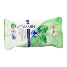 MERKANT Mitrās antibakteriālās salvetes Agvamint, 15 gab./40 iep. kastē/kaste 278x215x182