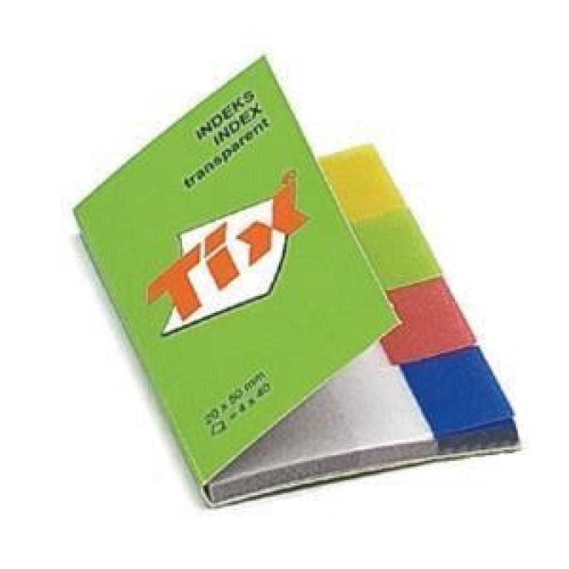 *Indeksi AERO Tix plast. 20x50mm 4 caursp./krāsas