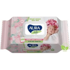 Mitrās salvetes - Aura Baby 100 gab. pop-up