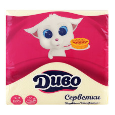 DIVO salvetes 33x33 100gb(dzeltenas)