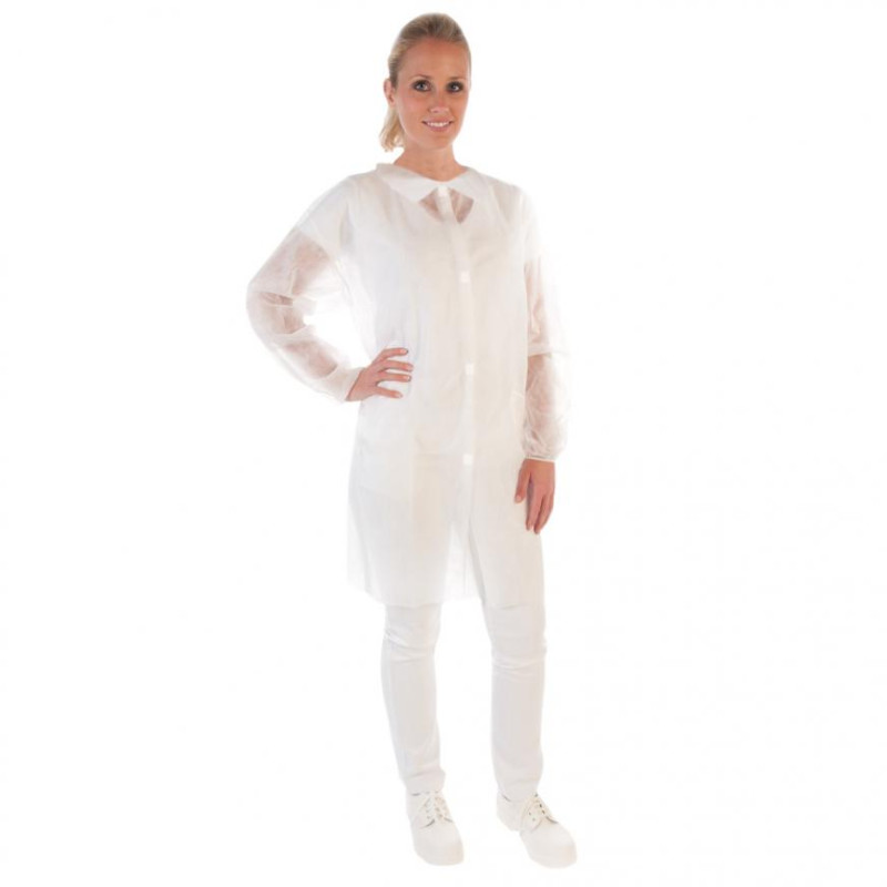 Halāts ar velcro PP, 110x130cm, balts,10 gab.,(10 iep/kastē), XL