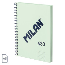 Klade A5, 80 lapas, rūtiņu ar spirāli, 95 gr. 430 Green, MILAN