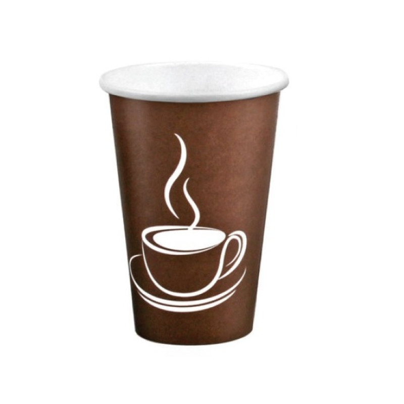 Papīra glāzes 225ml (7.5oz), vending, "Cup Brown", (50gab), kastē 20iep.