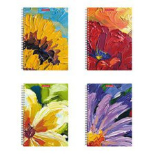 Klade A5/80 lap. rūtiņu ar spir. PP vāks Flowers