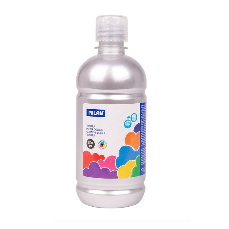 Guaša 500 ml sudraba krāsa MILAN