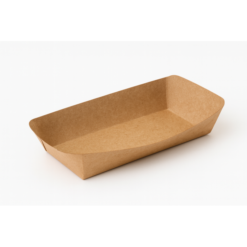 Papīra trauks priekš suši, 100x200x48mm, kraft, 50gab/iep.