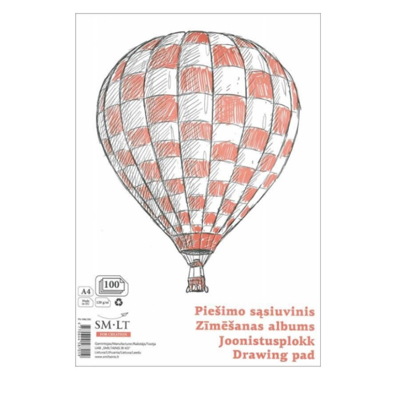 Zīmēšanas albums A4 120g 100 loksnes SMLT