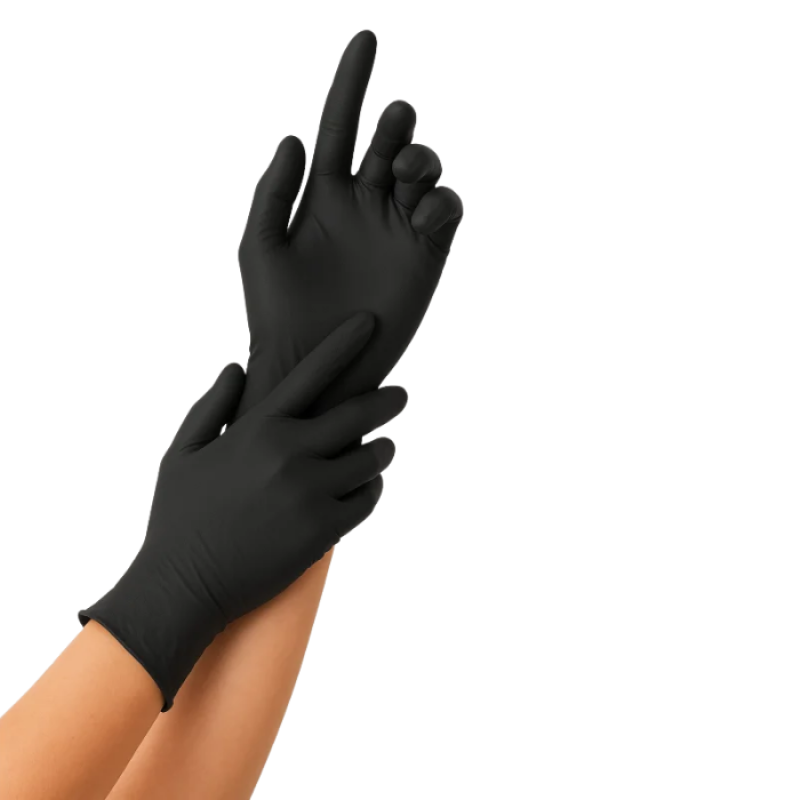 Nitrila cimdi bez pūdera, "PRO", melni, (M), (100gab)
