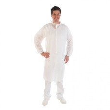 Halāts PP, ar Velcro, 110x130cm, balts, 30gsm, XL, (100gab/kaste)(1gab)