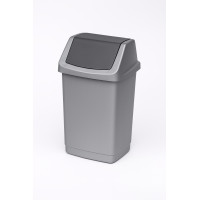 +Atkritumu tvertne 15L Click-it, CURVER, sudraba (jauns kods PRO116692)